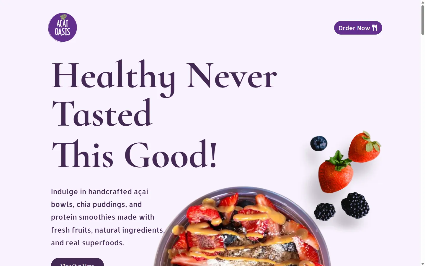 Acai Oasis website