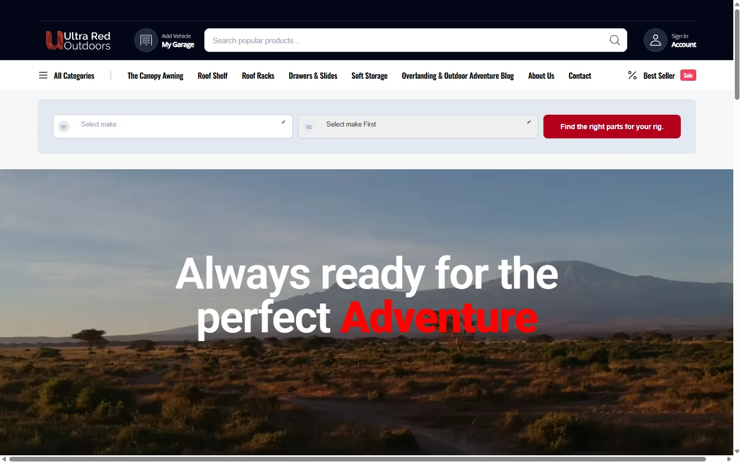 Ultrared Outdoors website